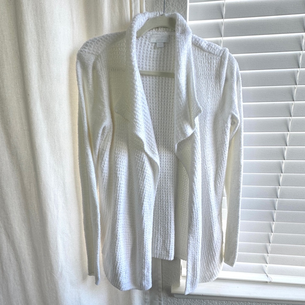 BareFoot Dreams CozyChic Lite Coastal Cardigan - Women’s Small - White